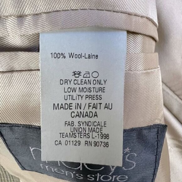 LAUREN RALPH LAUREN MENS BLAZER SIZE 42L DARK TAN/BEIGE BLACK STRIPE - Picture 4 of 9